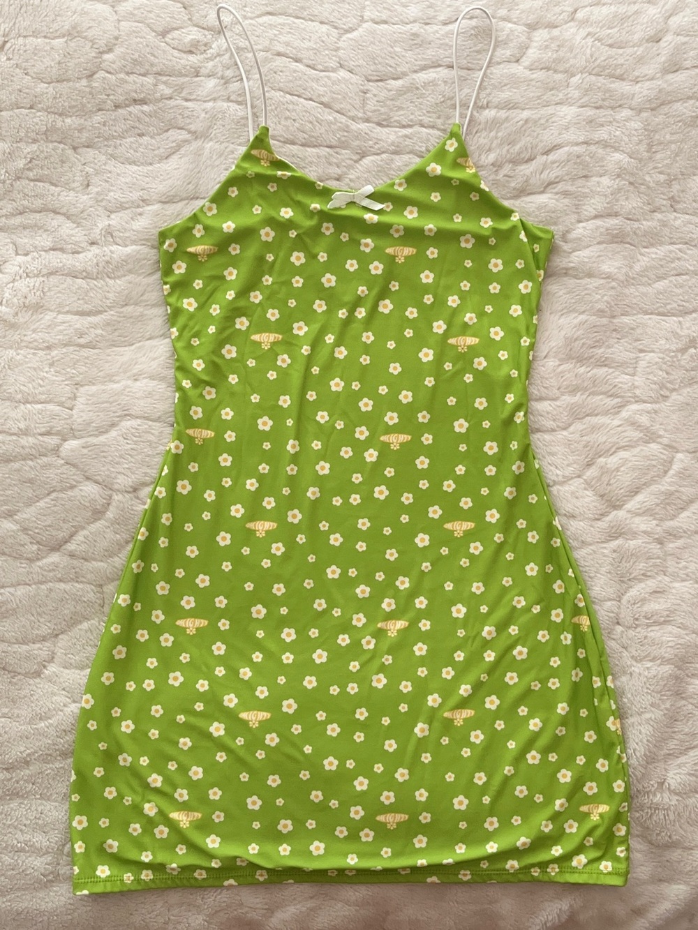 O-Mighty Green Daisy Cami Mini Dress Y2K-style size S